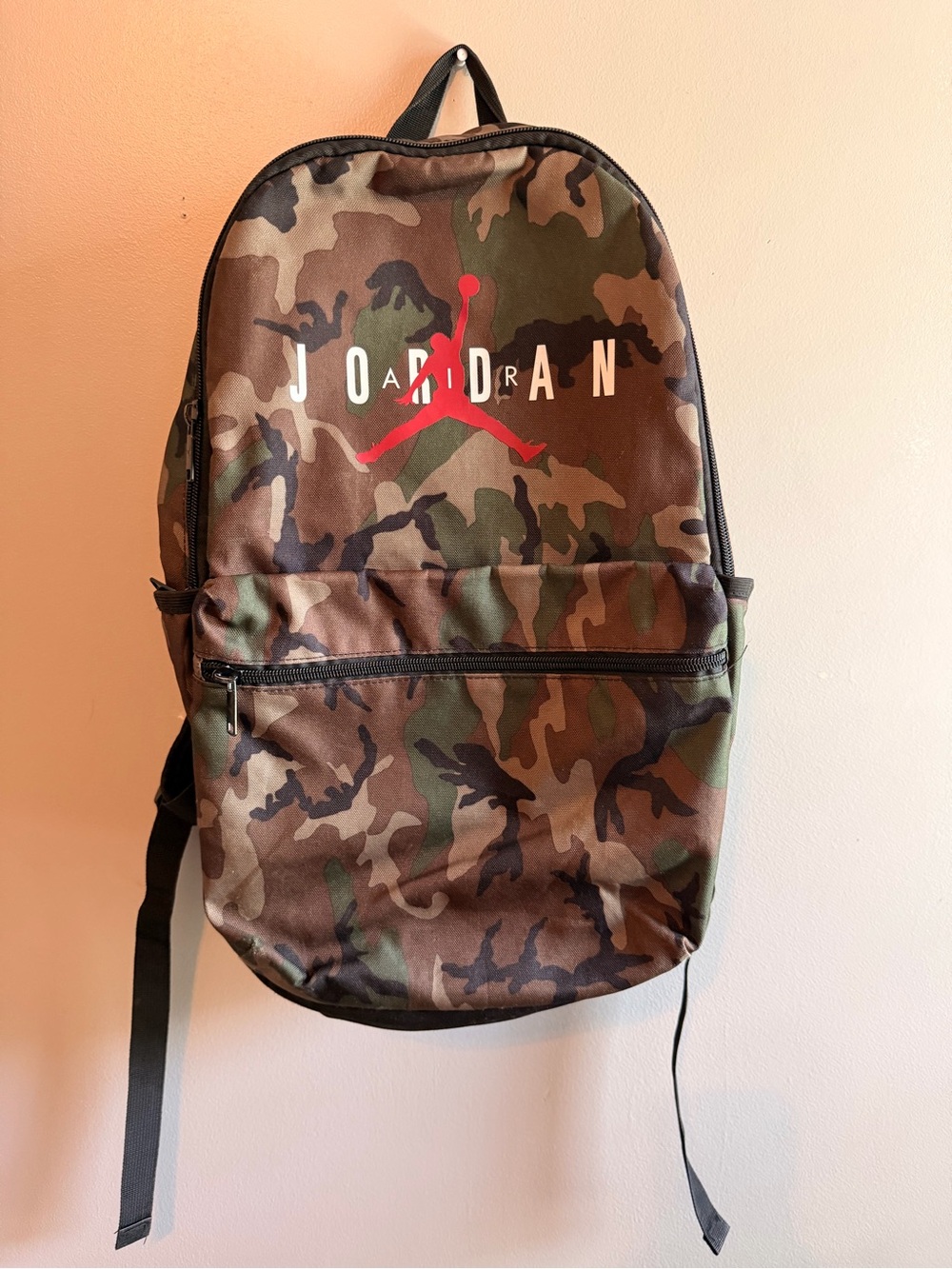 Jordan Camo Backpack with Red Jumpman Logo